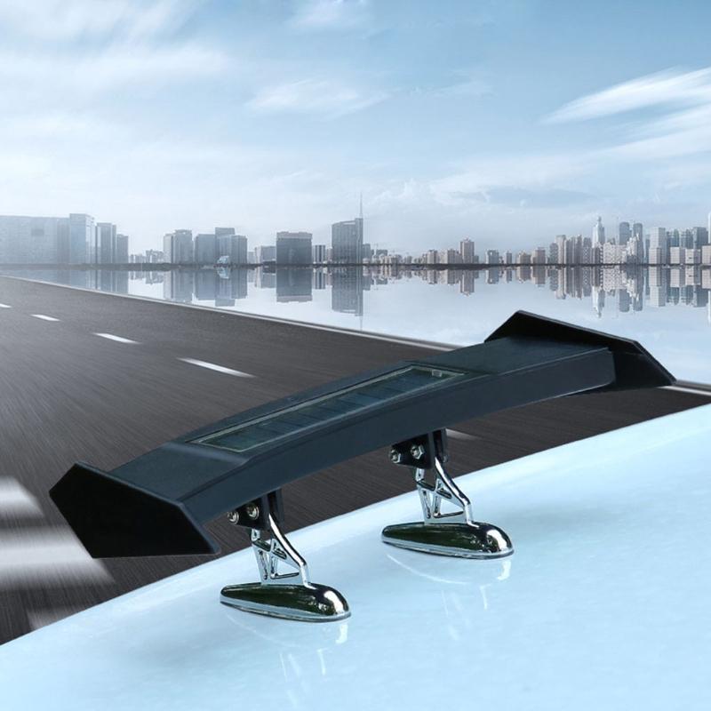 Adjustable Solar LED Rear Spoiler Wing Racing Flashing Lamp Air Deflector Decor