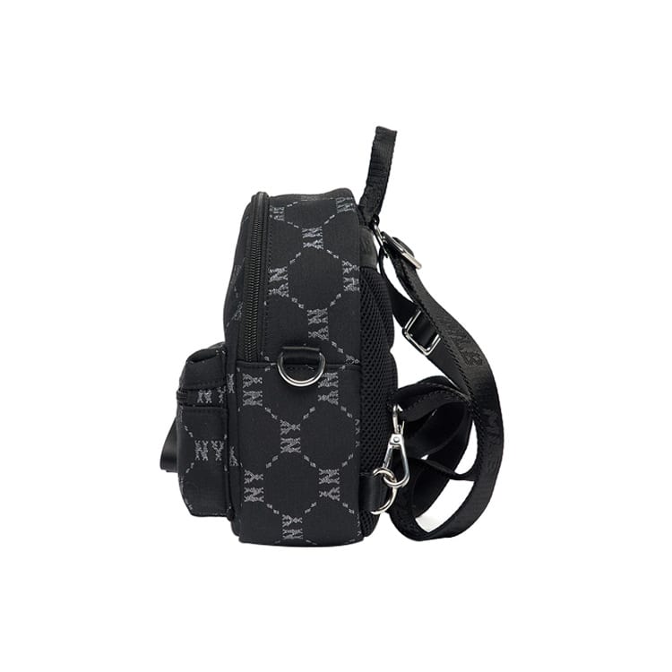MLB Monogram New York Yankees Polyester Backpack Mini Unisex Black 7ABKM012N-50BKS