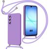 Case for Samsung Galaxy A17 4G/5G, Soft Slim Liquid Silicone Protection Purple with Lanyard