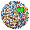 56 Construction Vehicles Cartoon Stickers Childlike Fun Mixer Excavator Waterproof Personalized Stickers