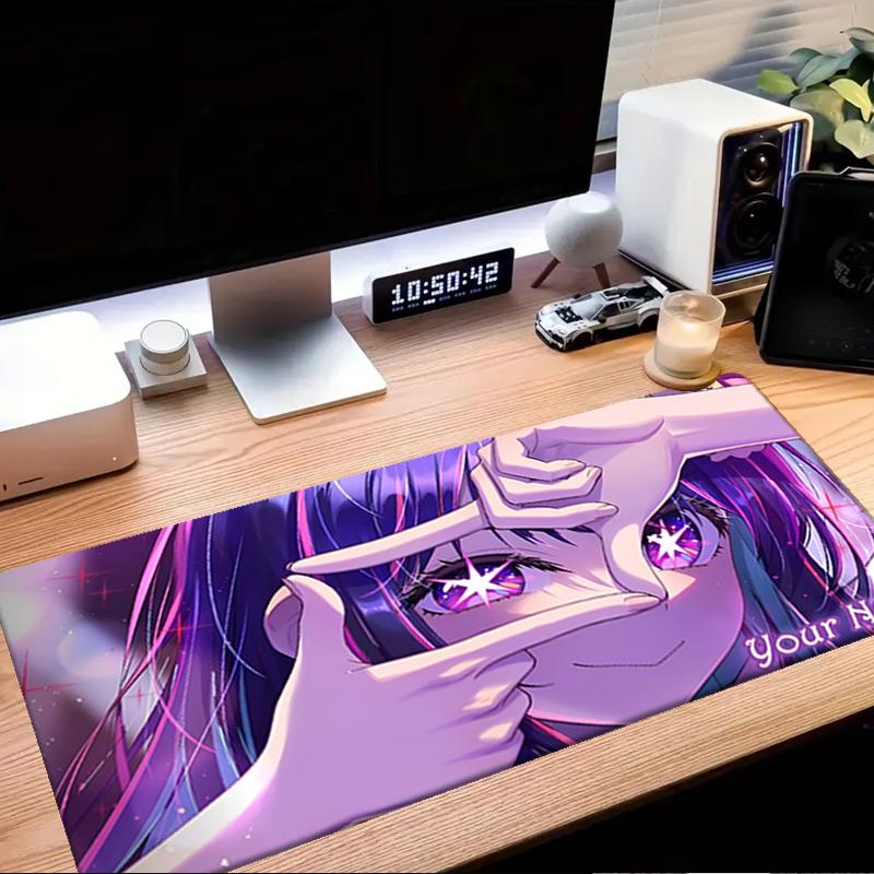 1PC Custom Name Purple Eyes Dream Mouse Pad, Keyboard and Mouse Desk Pad, for Computer Notebook  Birthday Gift For Any Room Or Office