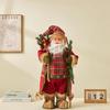 60cm Standing Santa Claus Ornament, Red Plaid Fabric Santa Doll, Christmas Table Showcase Home Holiday Decoration