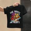 2026 T-shirt per Bambini Five Nights At Freddys Cartone Animato T-shirt Grafica FNAF Top Sportivi Casual per Bambini Maniche Corte Abbigliamento per Bambini