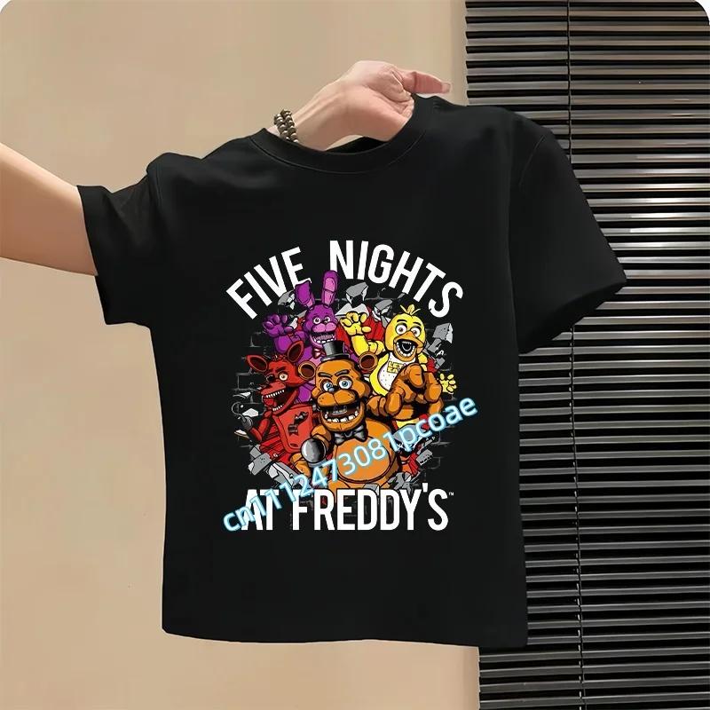 2026 T-shirt per Bambini Five Nights At Freddys Cartone Animato T-shirt Grafica FNAF Top Sportivi Casual per Bambini Maniche Corte Abbigliamento per Bambini