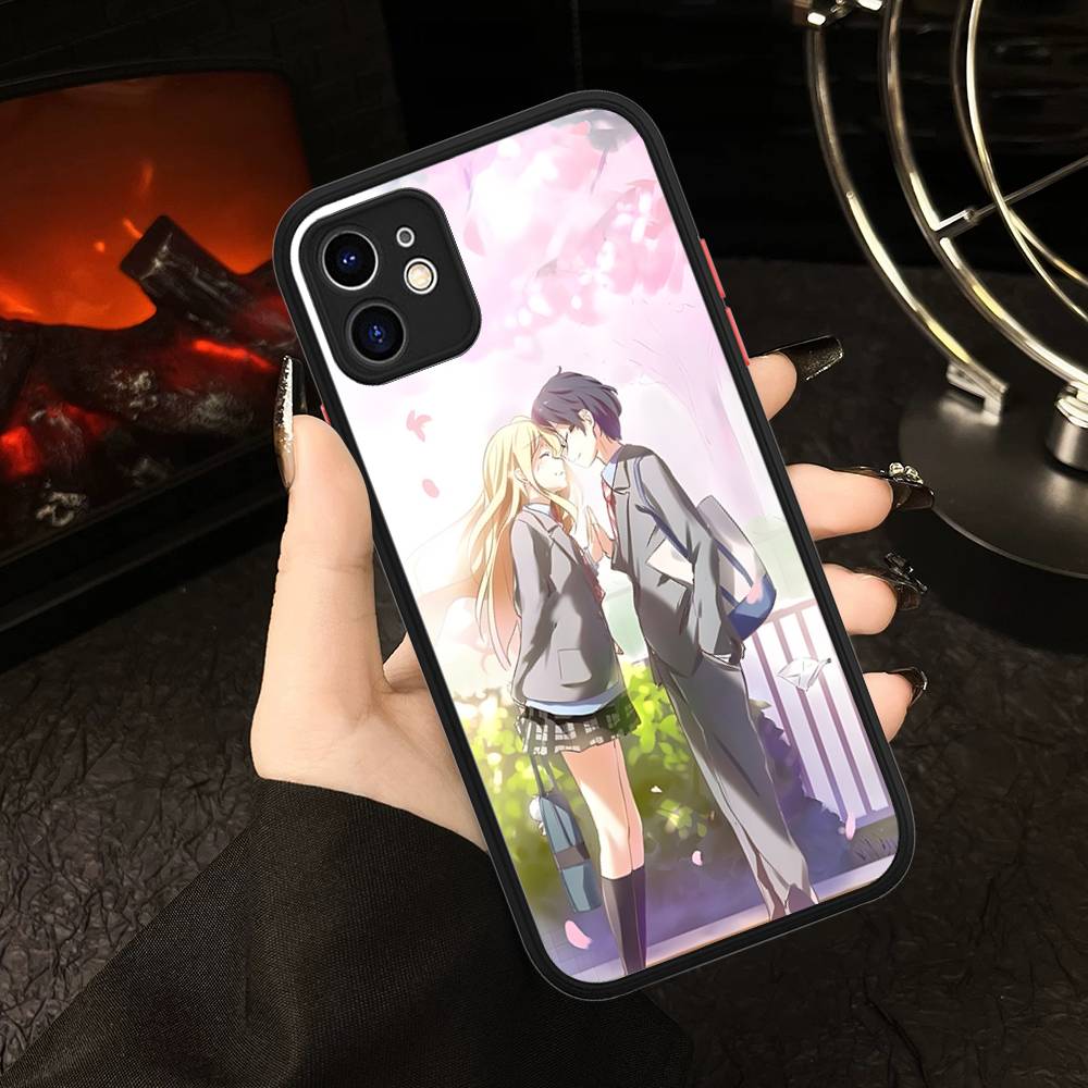 Your Lie In April For IPhone 16 15 14 Plus 13 12 11 Pro Max X XS MAX Translucent Matte Shockproof Cover