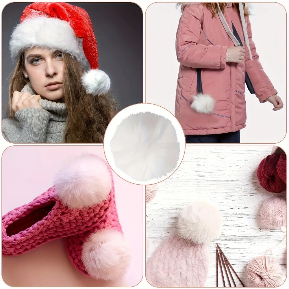 12pcs Faux Fur Pom Pom Balls Fluffy Pompoms for Hats Scarves Bags Keychains and DIY Craft Decoration Accessories