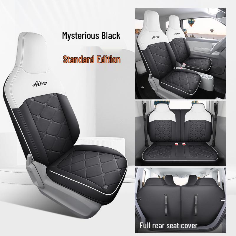 Wuling Qingkong Car Seat Cushion - Fully Enclosed Cartoon Design for All Seasons, Tailored Fit for Electric Vehicles