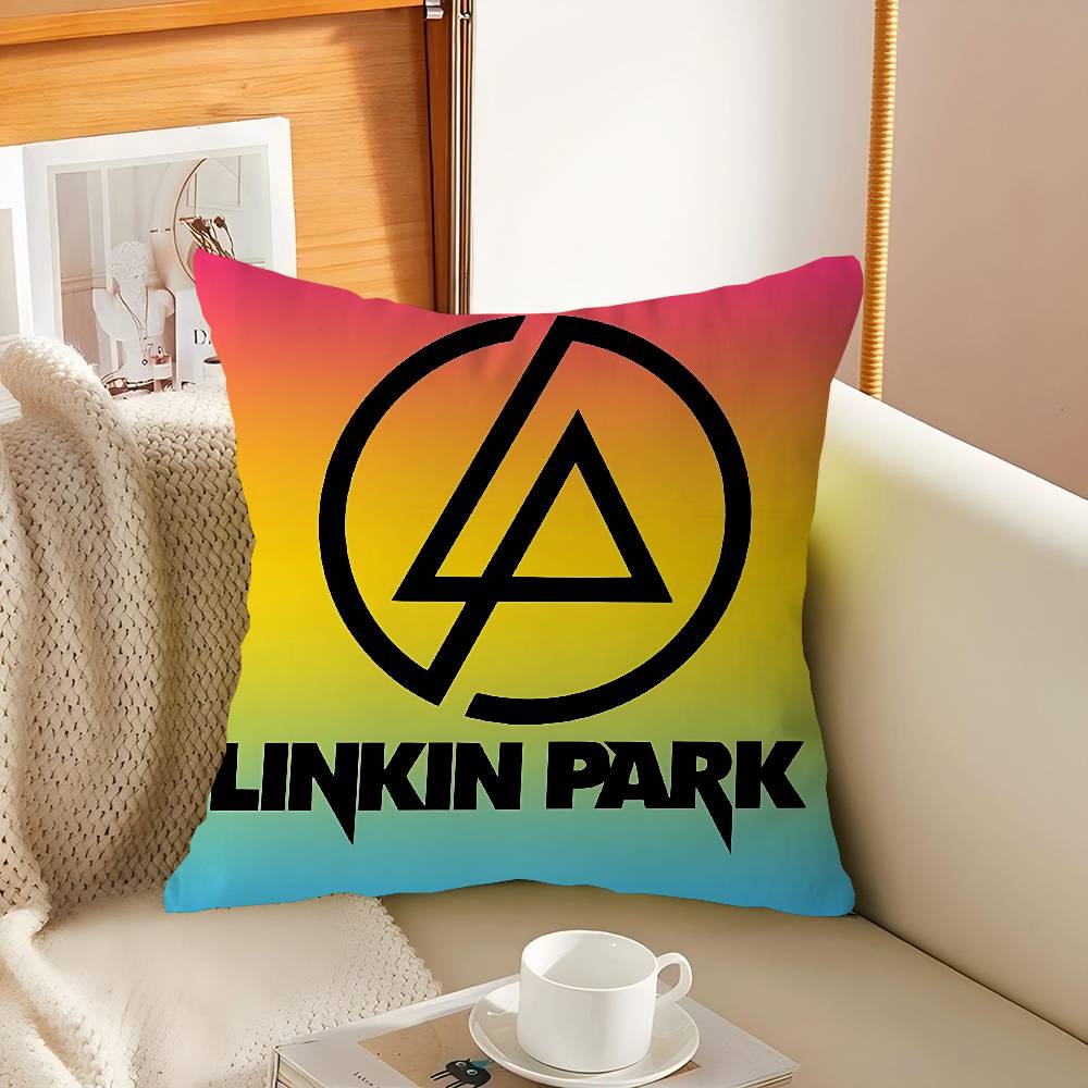 Band L-Linkin Cool P-Park LOGO Personlig Bild Text Hem Dekorativa Kuddfodral Hushållsgåvor 45x45cm