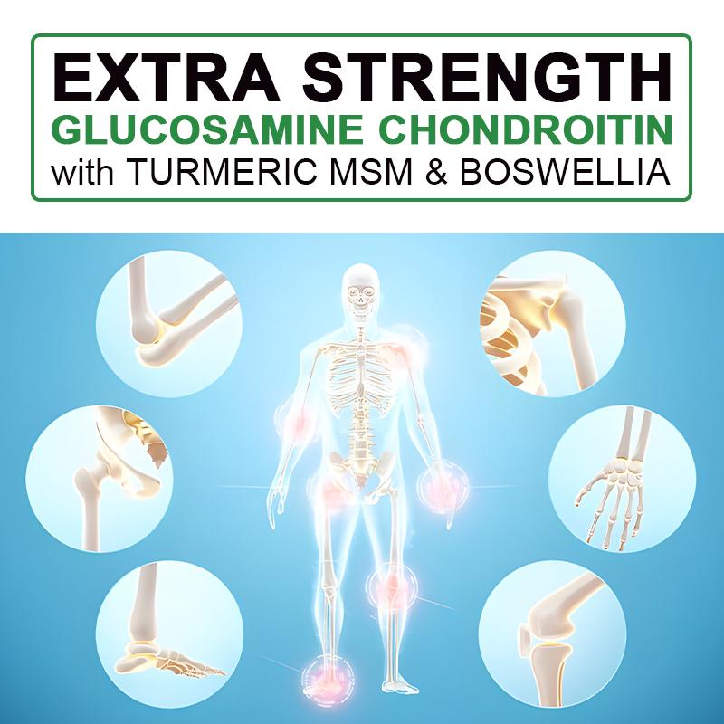 GREVIP Glucosamin Chondroitin Kapseln, Gelenkunterstützung Nahrungsergänzungsmittel, Antioxidative Vorteile, Lindert Rücken- und Handschmerzen