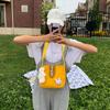 Korean Style Canvas Crossbody Bag for Women, Minimalist Small Shoulder Purse, Soft Cotton Square Bag with Magnetic Closure KTB