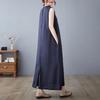 Women Solid Color Sleeveless A Line Maxi Dress Loose Casual Long Dress