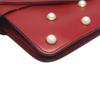 GUCCI 2WAY bag Broadway Pearl Bee Handbag leather Red Women 453778 Used