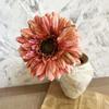 Artificial Gerbera Flower Real Touch Fake Silk Flower with Long Stem for Holiday Floral Arrangements Bridal Bouquet Home Wedding Party Decor