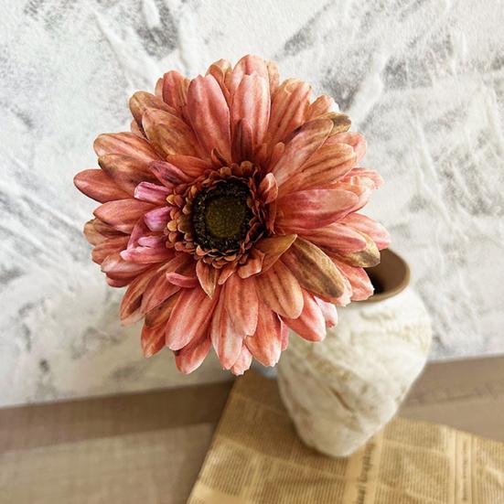 Artificial Gerbera Flower Real Touch Fake Silk Flower with Long Stem for Holiday Floral Arrangements Bridal Bouquet Home Wedding Party Decor