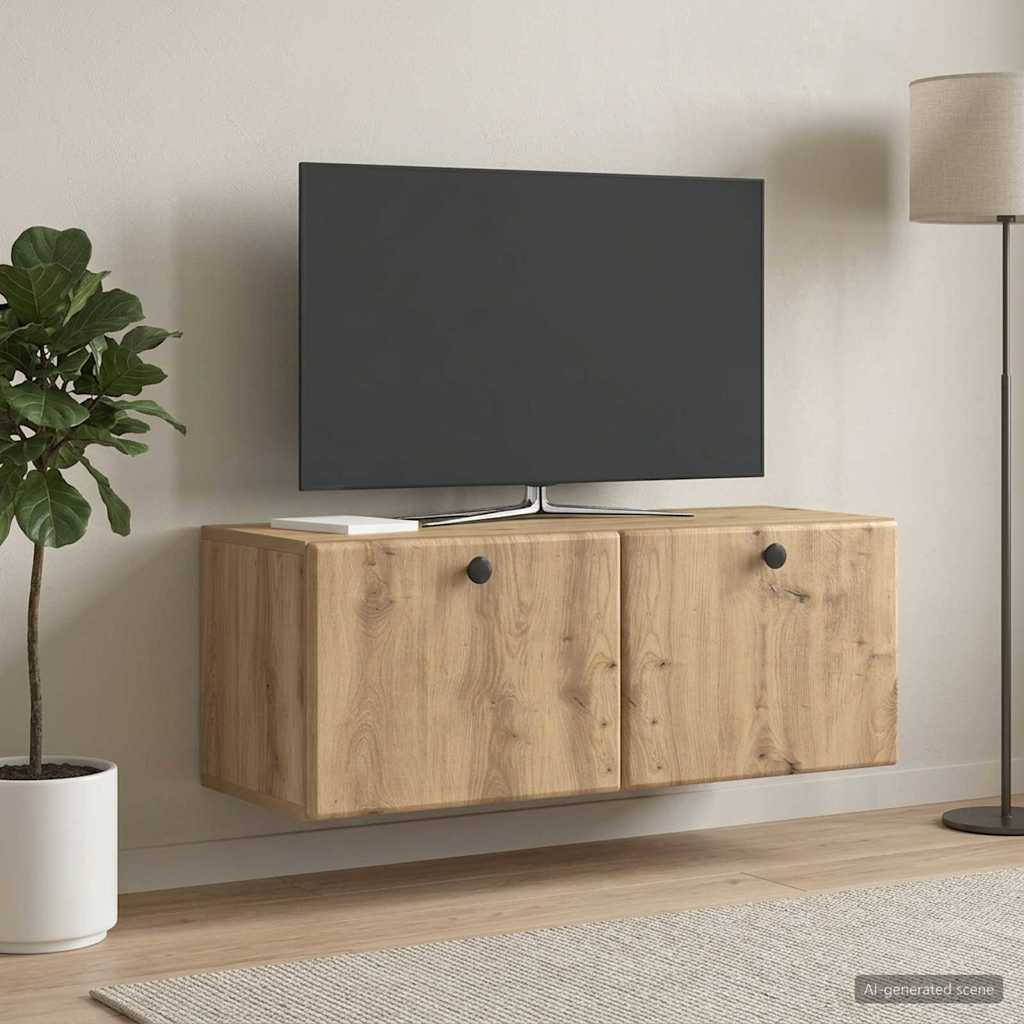 Wall Mounted TV Cabinet 78.5 x 31 x 30 cm Artisan Oak