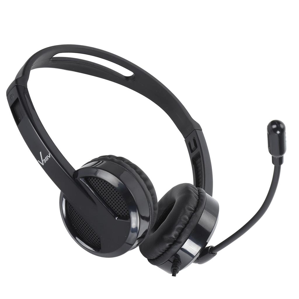 Wired Headphone 3.5mm Plug Omnidirectional Wired Headset with Rotatable Mic for Office Teleconference