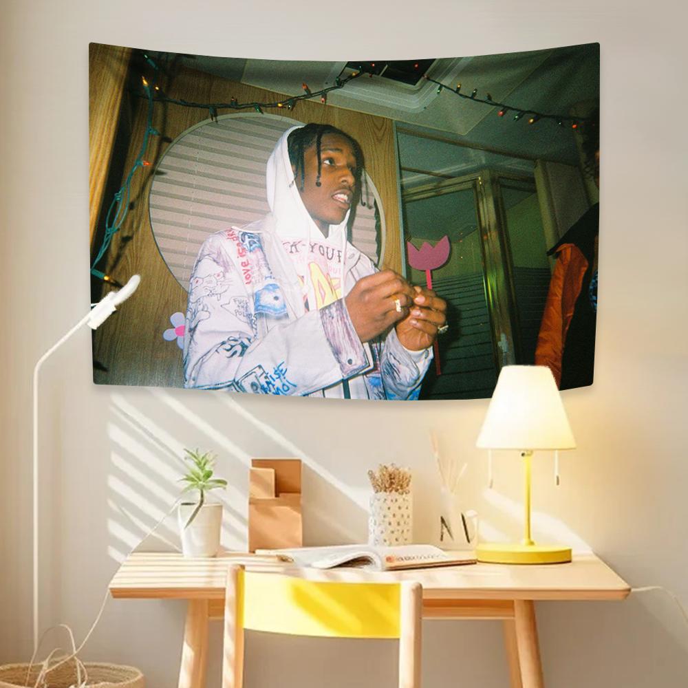 Asap Rockys Flags Rapper Tapestry Room Decor Aesthetic Music Album Art Posters Wall Hanging Bedroom Concert Background Fans Gift