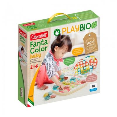Quercetti Set of the Play Bio Series - For Practicing the Fantacolor Baby Mosaic (chips (21 Pcs.) + Board)