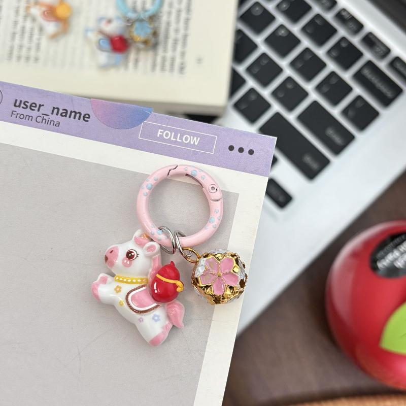 Funny Cartoon Pony Keychain Pendant Cute Fashion Animals Key Ring Year Of The Horse Backpack Decoration Accessories Gifts