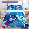Sonic Pattern Printed 3PCS Bedding Set, Soft Skin-Friendly Washable Duvet Cover & Pillowcases Set