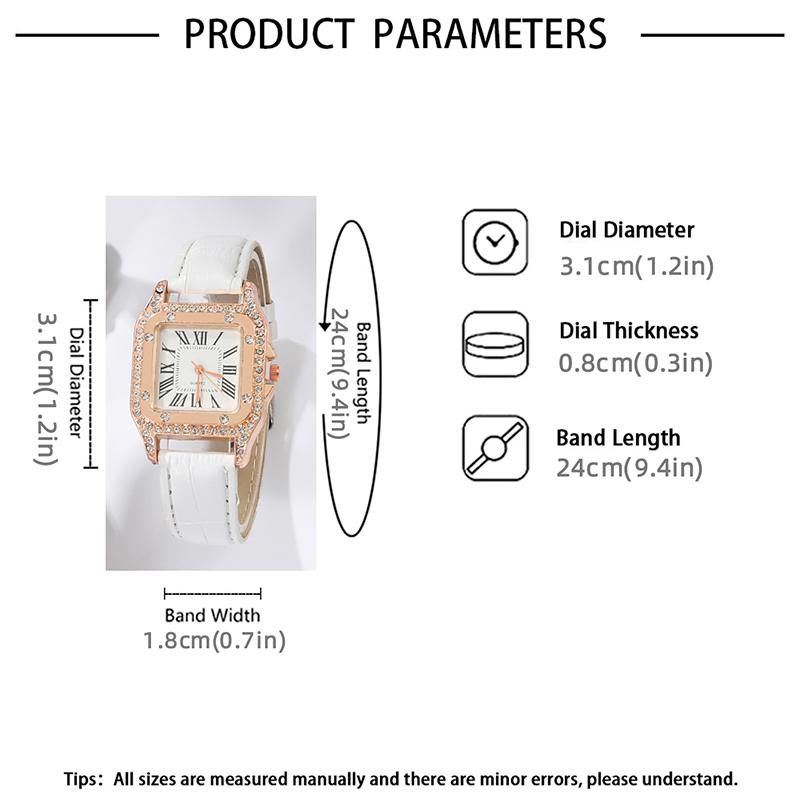 Set 2 buc./set Ceas de damă de lux analogic cu curea din piele PU Ceas de mână de modă de lux elegant Ceas de mână din aliaj Ceas de cuplu