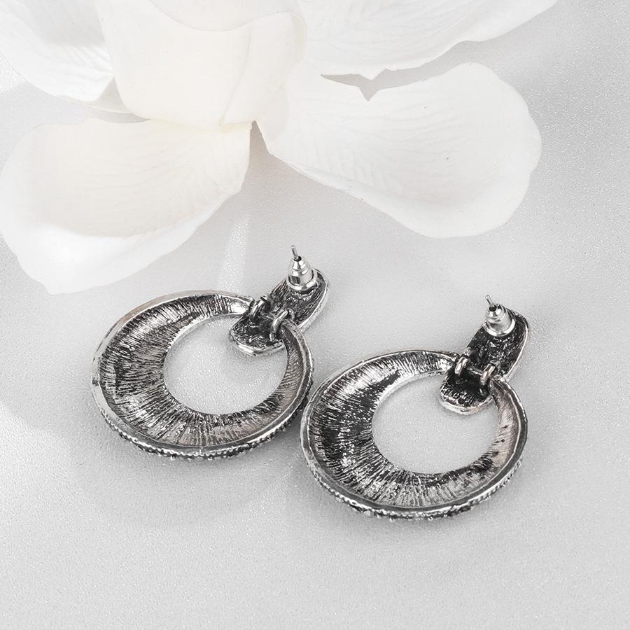 Women's Elegant Geometric Black-Plated Crystal Jewelry