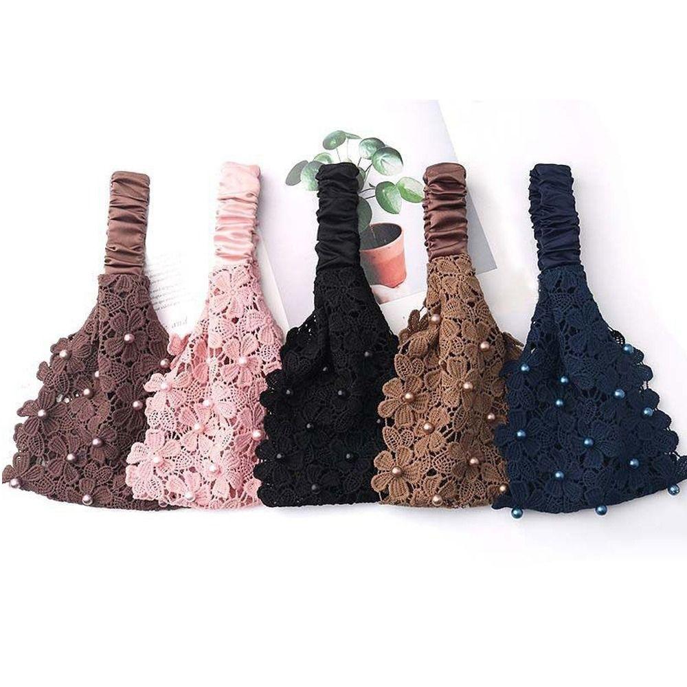 Non-slip Wide Hair Bands Hollow Hair Hoop Fashion Pearl Headband  for Women