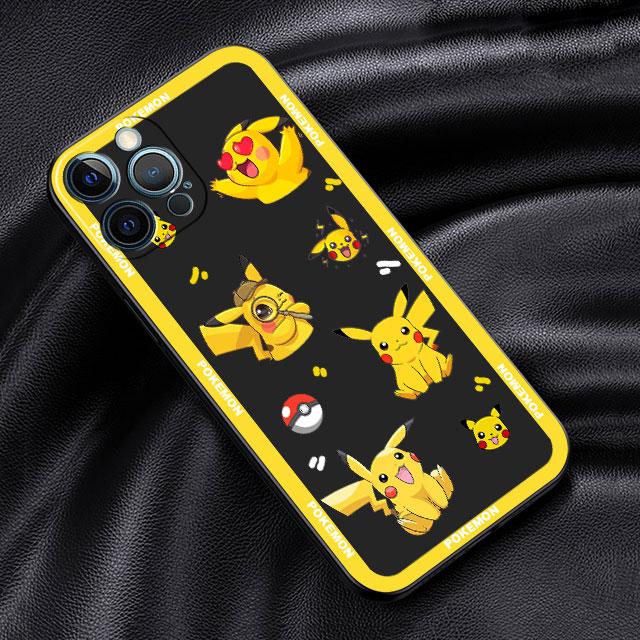Pokemon Pikachu Cartoon Case pro Apple iPhone 14 13 11 12 Pro 7 XR X XS Max 8 Plus 6 6S SE 2022 13Pro Black Soft Phone Funda