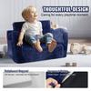Baby Chair Foldable 2-in-1 Comfy Baby Lounger Couch Kids Sofa Blue