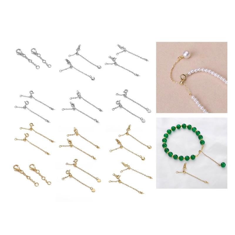 Multipurpose Adjustable Length Chain Lobster Clasp Extension Chain Charm Pendant for Comfort Fits Jewelry Accessory