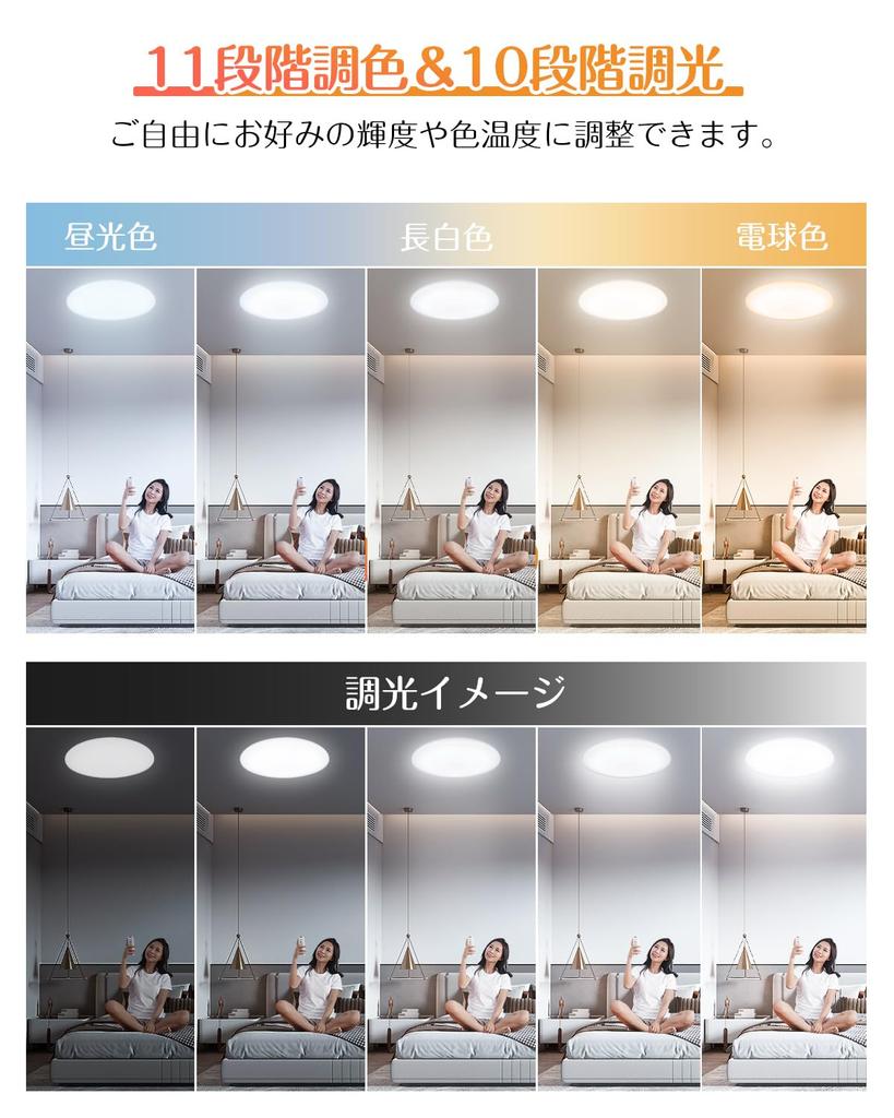 High-Brightness LED Ceiling Light, 45W, Slim Design, Suitable for 8-10 Tatami Mats (approx. 12-15 sq ft), ColorDimmable, 4500LM, Night Light Mode,
