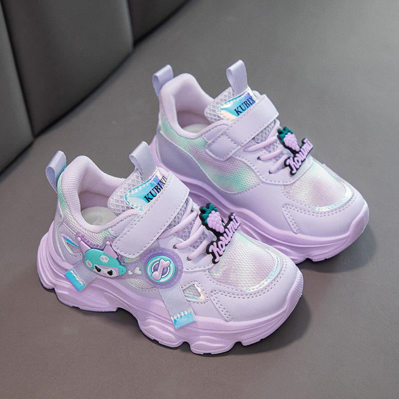 

Детская спортивная обувь на липучке, обувь для девочек, новая осень 2025, дышащая, для бега, сетка, папины кроссовки, обувь для маленькой девочки 37