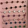 Bracciale da Donna a Quattro Fogli in Madreperla Double-Sided Placcato Oro 18K - Accessorio di Lusso Leggero