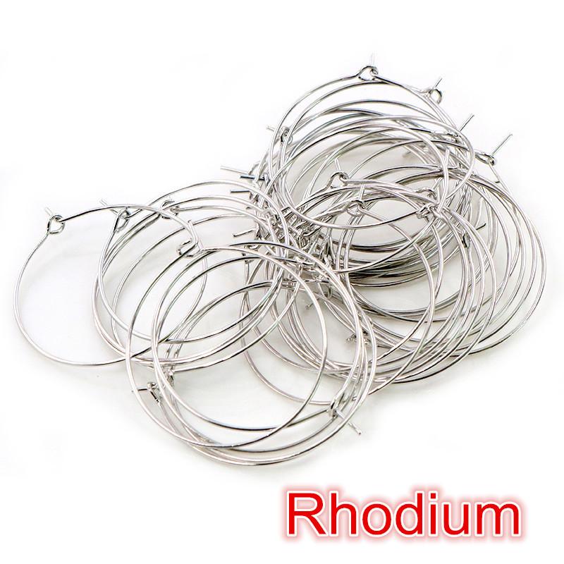 20-35mm Nine Character Earring Ring Ear Coil Iron Plated Round Wine Glass Earring Ring 100pcs/lot DIY Bead Earring Accessories