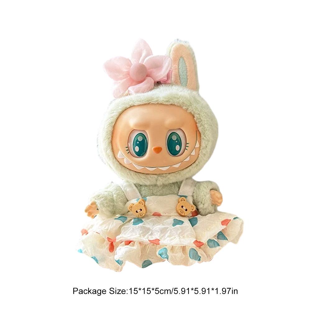 17cm Mini Plush Doll's Clothes Outfit Accessories for Labubu V1 V2 Idol Doll Sitting Party Cute Decoration Macaron Clothing Gift