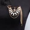 Multi Layer Stylish Eight Pointed Star Tassels Brooch Lightweight Sweater Shawl Clip Alloy Jewelry Accessory