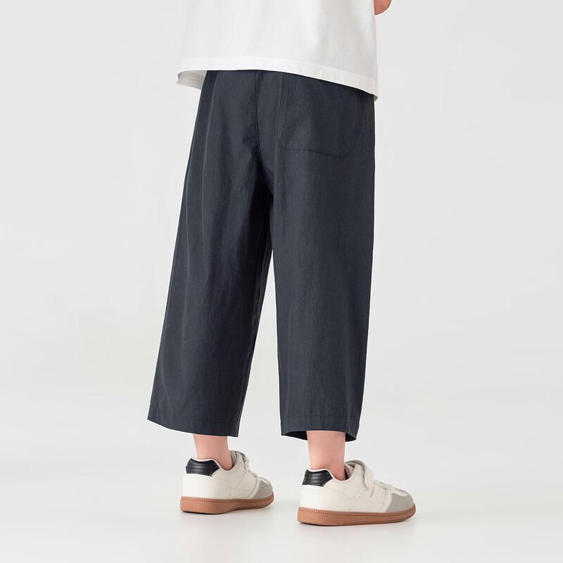 Boy's Summer Loose Fit Cropped Straight-Leg Pants