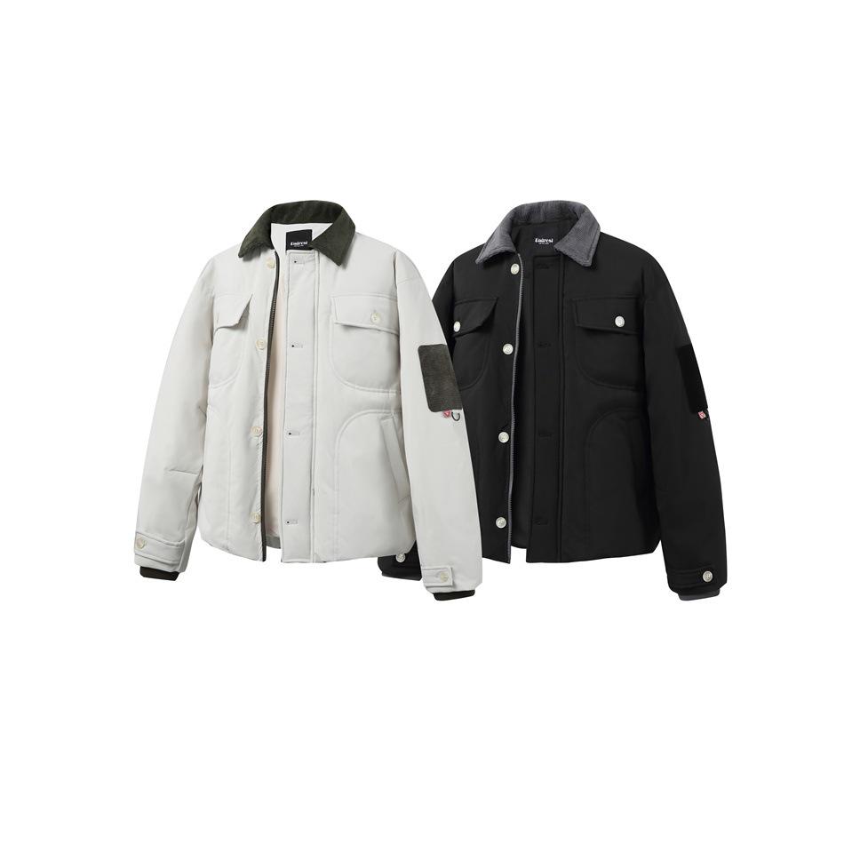 UNDREST Men's Winter Patchwork Down Jacket - Warm, Loose Fit with Lapel Design YR10