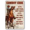 Wild West Cowboy Retro Tin Sign: Vintage American Bar & Restaurant Wall Decor