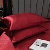 Satin Bedding Set King Wine Red Silk Like Satin Duvet Cover Set Luxury Soft Burgundy Comforter Cover Adults Bedroom Decor Chic Luxurious Sil
