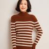 Lekasha Women's European-Style Cashmere Striped Knit Sweater - Long-Sleeved Autumn/Winter Pullover