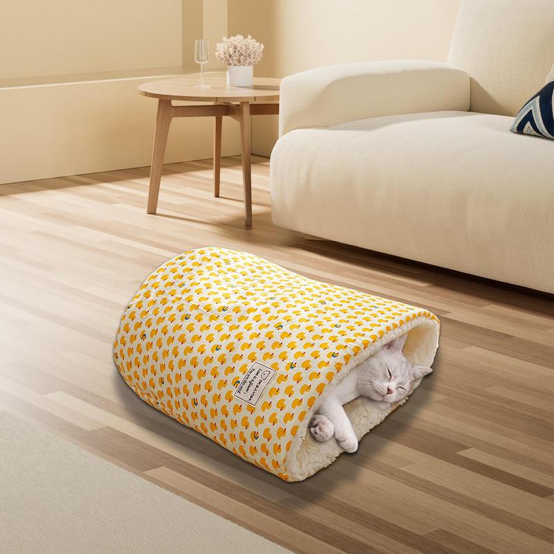 Soft Cat Cave Bed Winter Thickened And Warm Cat Nest Soft Pet Sack For Outdoor Kitten Round Bucket Shape Deep Sleep Pet Cave