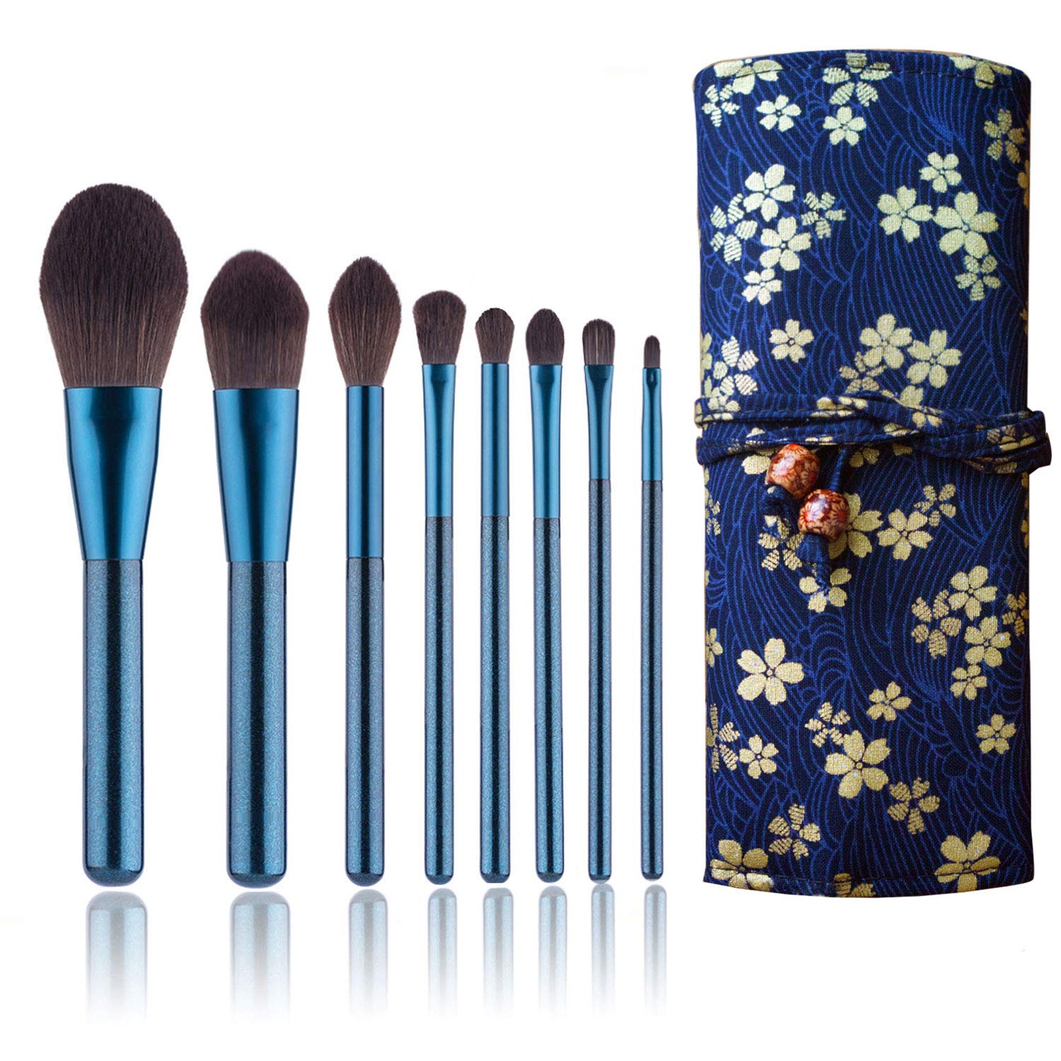 

Makeup Brush Set of 8 Makeup Brushes Soft Makeup Brush Cute Comes with Makeup Pouch Convenient to Carry Makes a Great Birthday Gift or Gift Makeup синій