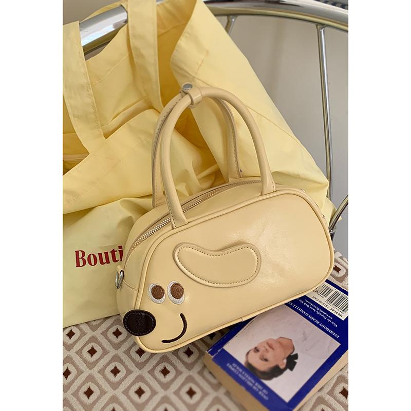 

Весенняя модная сумочка маленькая сумка женская 2025 новая милая щенок маленькая квадратная сумка универсальная на плечо сумка-мессенджер жёлтый