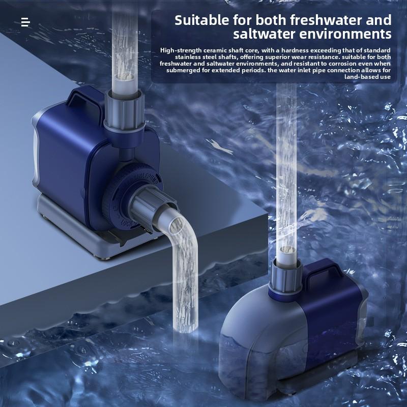 Inverter Submersible Fish Tank Filter Pump, Adjustable Flow, High-Density Ceramic Shaft, Shockproof Silent, for Home Use