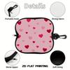 Pink Heart Pattern Soft Eyewear Pouch,Portable Sunglasses Case,Protective Glasses Bag,Lightweight Travel Accessory for Women Girls