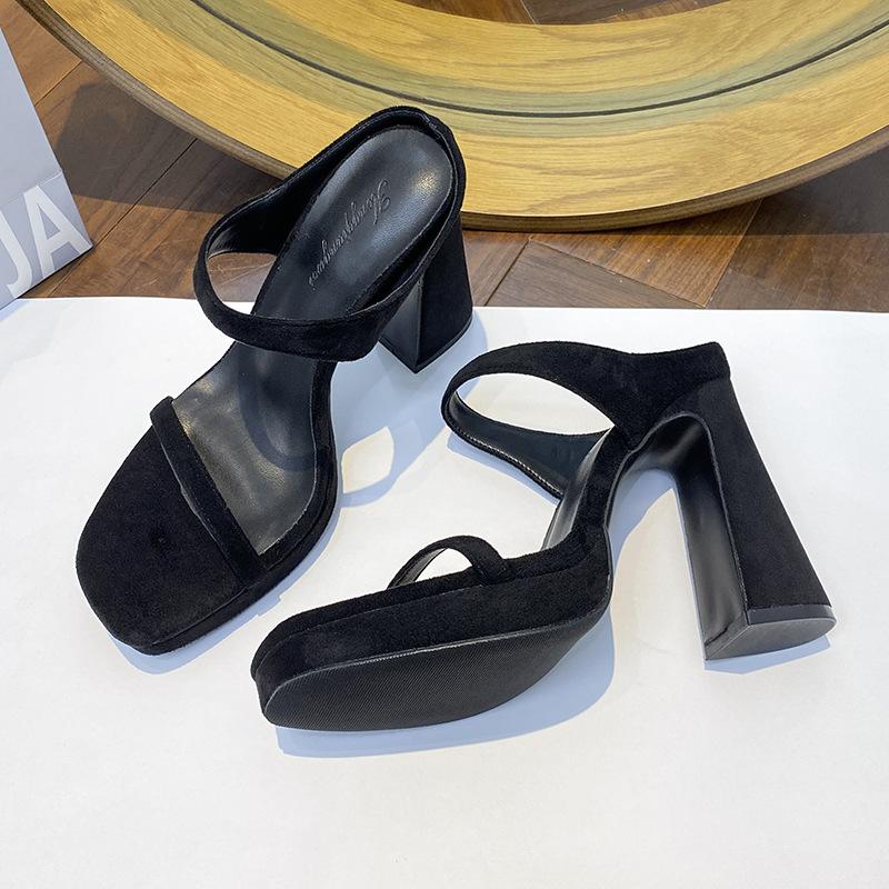 New summer temperament with skirt high-heeled sandals women wear open-toed thick-soled thick-heeled waterproof table sandals