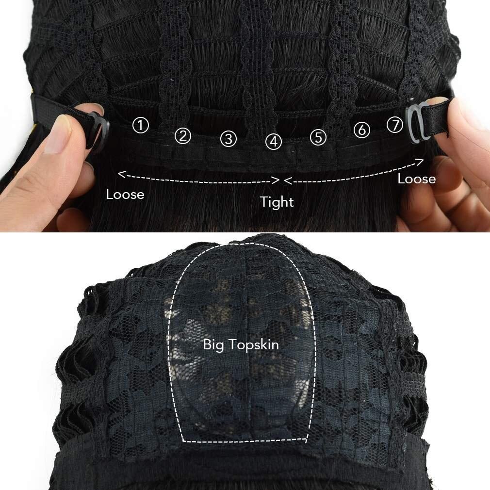 Short Black Synthetic Wigs with Bangs Straight Bob Hairstyle Cosplay/Lolita/Daily Wear Heat Resisitant Hair Wigs for Women Afro