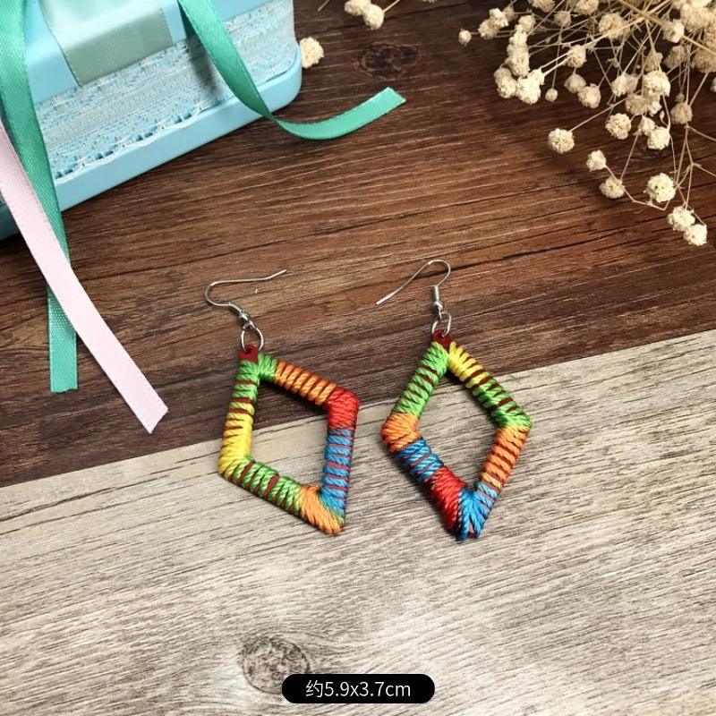Natural handmade coconut shell earrings Bohemian women's retro cute versatile earrings temperament earrings