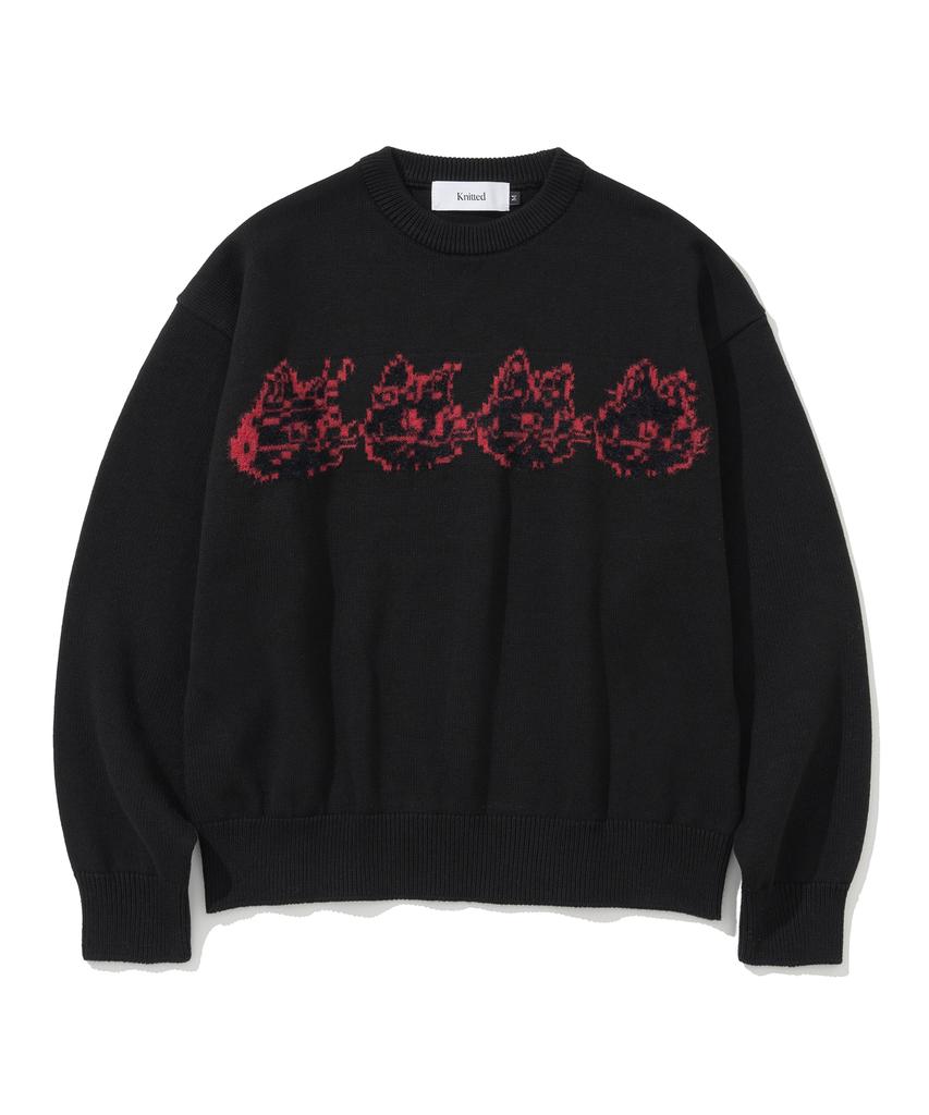 KNITTED Cat'S Band Round Knit Black